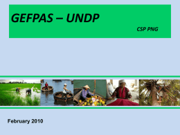 GEFPAS – UNDP CSP PNG