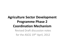 ASDP 2 Coordination Mechanism - Tanzania -