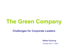 The Green Company - Zicklin School of Business