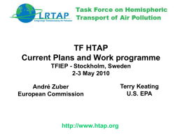 TFHTAP - Current Plans and Work Programme