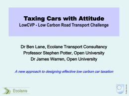 Aligning car tax with user attitudes PAYD charge