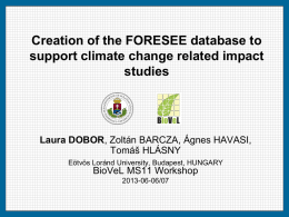 Creation of the FORESEE database to support climate change