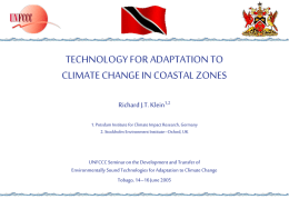 Technology for adaptation to climate change in coastal zones