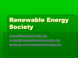 Renewable Energy Society Presentation