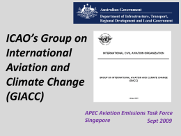 ICAO`s Group on International Aviation and Climate Change