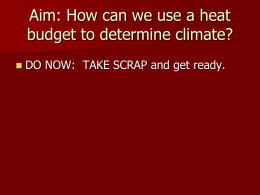 Heat Budget and Climate Change