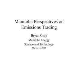Manitoba Perspectives on Emissions Trading