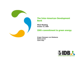 IDB`s Sustainable Energy and Climate Change Initiative