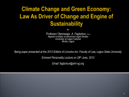 Presentation - Climate Change & Green Economy
