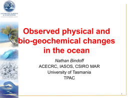 Observed physical and bio-geochemical changes in the ocean