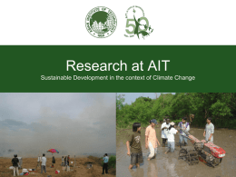 Research at AIT Sustainable development in the context of Climate