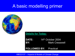 Lecture 3: A basic modelling primer