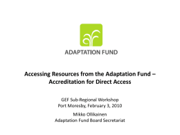The Adaptation Fund