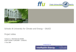 Schools At University for Climate and Energy – SAUCE Project slides