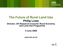 The Future of Rural Land Use - Rural Economy and Land Use