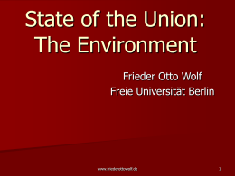 Wolf, The state of the Union - The environment