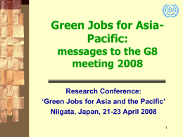 Green Jobs for Asia-Pacific