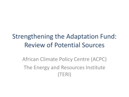 Strengthening the Adaptation Fund
