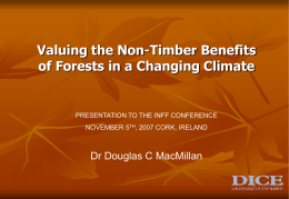 Valuing Non-Timber Benefits of forests in a Changing Climate