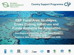 GEF Focal Area Strategies, Cross-cutting Initiatives & Funds