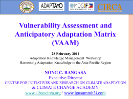 Nong. C. Rangasa, Vulnerability Assessment and Anticipatory
