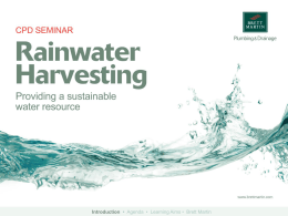 Rainwater Harvesting CPD Seminar
