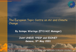 ETC-ACC Presentation - European Topic Centre for Air Pollution