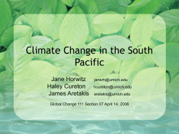 Climate Change in the South Pacific