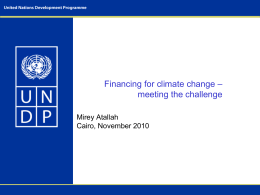Financing for climate change – meeting the challenge