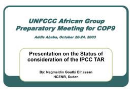 UNFCCC African Group Preparatory Meeting for COP9