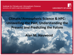 Climate/Atmospheric Science & HPC