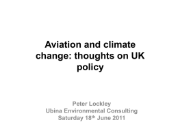 Aviation and climate change: thoughts on UK policy