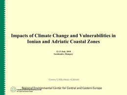 Vulnerability and Adaptation of the Adriatic and Ionian Sea