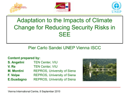 The adaptation challenge: focus on South Eastern Europe