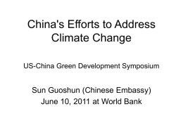 China`s Efforts to Address Climate Change