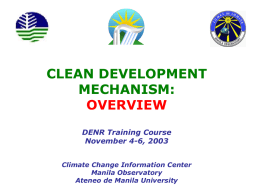 CDM overview - Capacity Development for the CDM