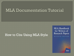 MLA Guidelines Review