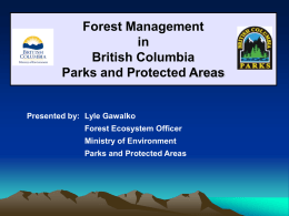 Forest Management in BC Parks and Protected Areas