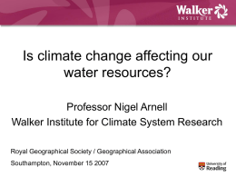 Is climate change affecting our water resources?