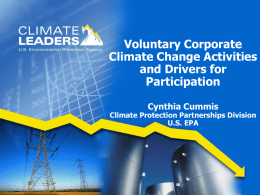 Current Program Development: EPA`s Climate Leaders