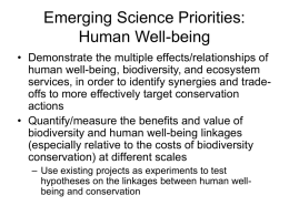 Emerging Science Priorities: Human Well-being