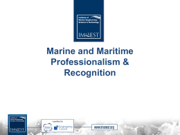 Marine and Maritime Professionalism and Recognition