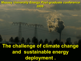 The challenge of climate change and sustainable energy deployment