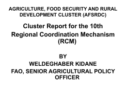 Agriculture, Food Security, and Rural Development