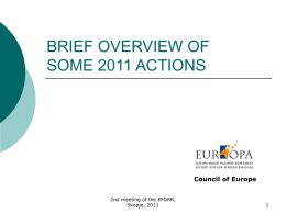 Council of Europe, EUR-OPA: Brief overview of some 2011 actions