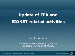 An update on EEA and EIONET activities