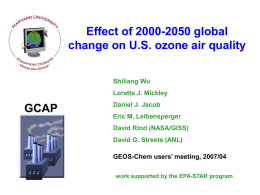 Effects of 2000-2050 global change on ozone air quality in the