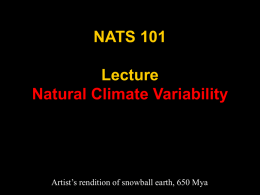 Climate Variability, Climate Change