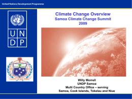 Climate Change Overview Samoa Climate Change