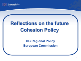 Reflections on the future Cohesion Policy